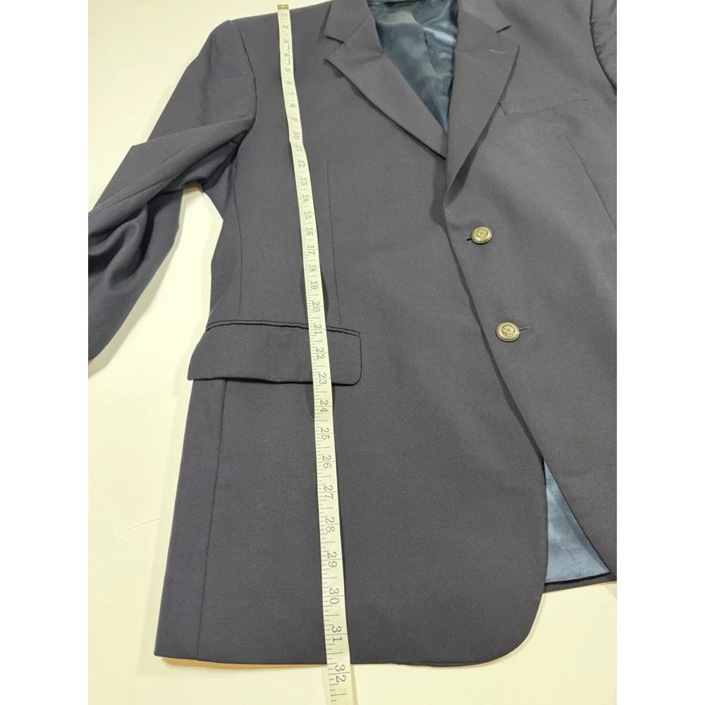 Jos A Bank Men Size 46R Navy Classic Wool Blazer Sport Coat Jacket Metal Buttons